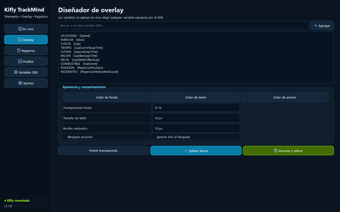 Customize the overlay